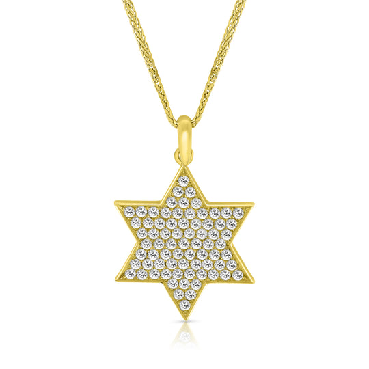 Yellow Gold Complete Shining Star Pendant - .80 Carat