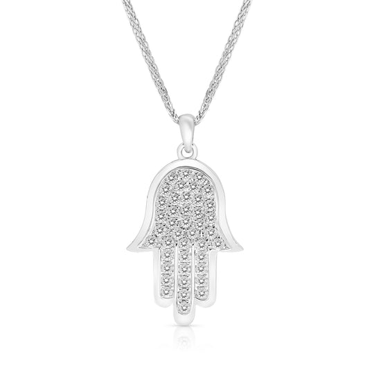 Hamsa Hand Diamond Pendant - .5 Carat