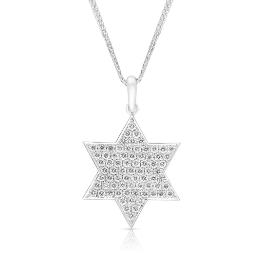 White Gold Complete Shining Star Pendant - .80 Carat
