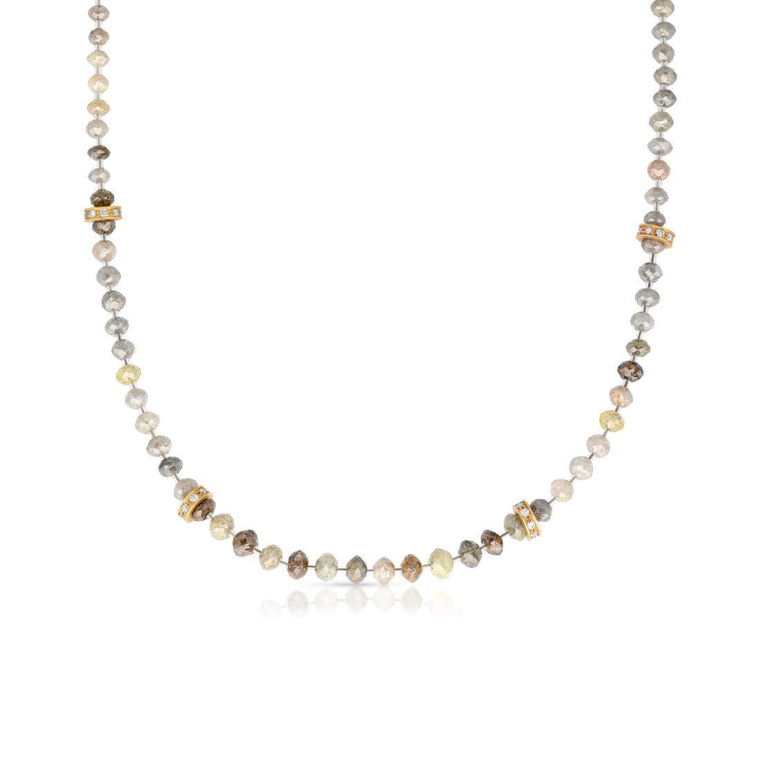 Multicolor Mix Diamond Beaded Necklace - 48.64 Carat