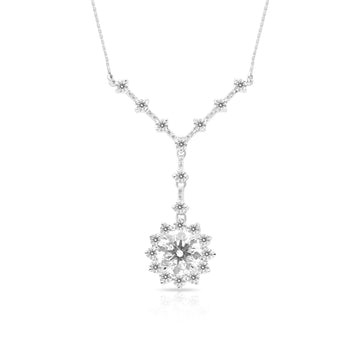 4,52 Ctw Diamond Snowflake Pendant necklace round brilliant G SI1