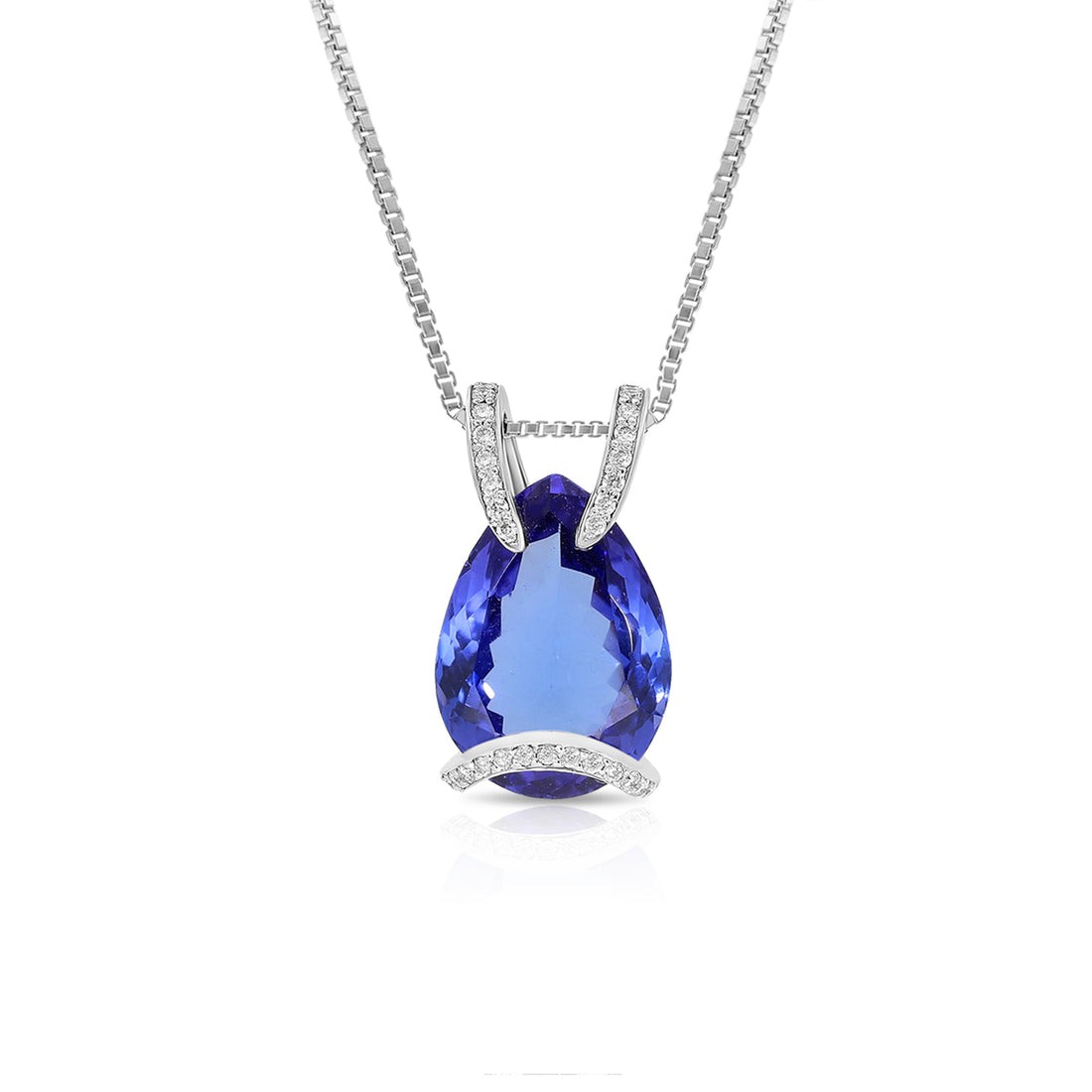 Pear Shaped Violet Blue Tanzanite Pendant - 5.2 Carat