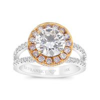 Diamond Engagement Ring with  Fancy Pink Diamonds - 3.81 Carat