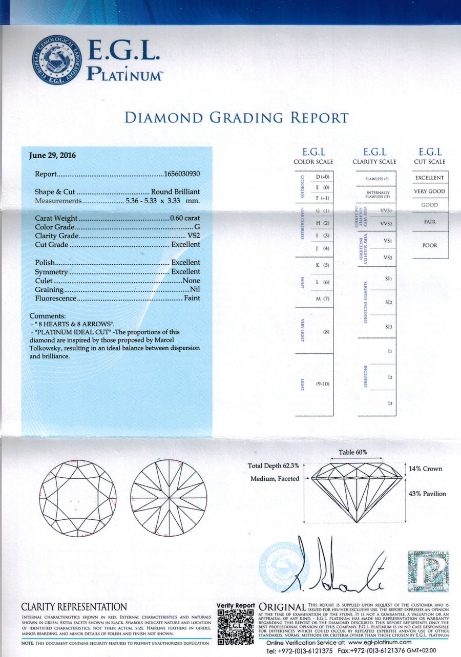 Round Brilliant Cut Diamond Square Earring - 1.3 Carat