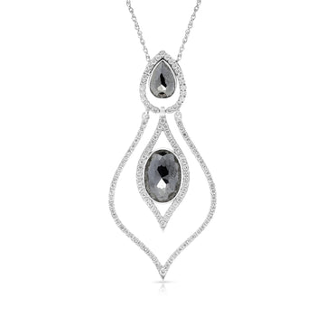 Black Diamond Pendant Necklace - 7 Carat