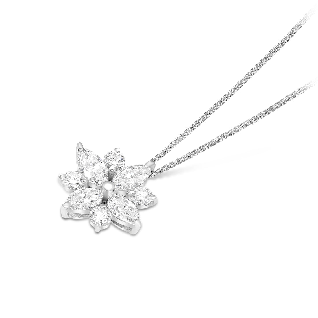 Flower Shaped Necklace - 1.7 Carat