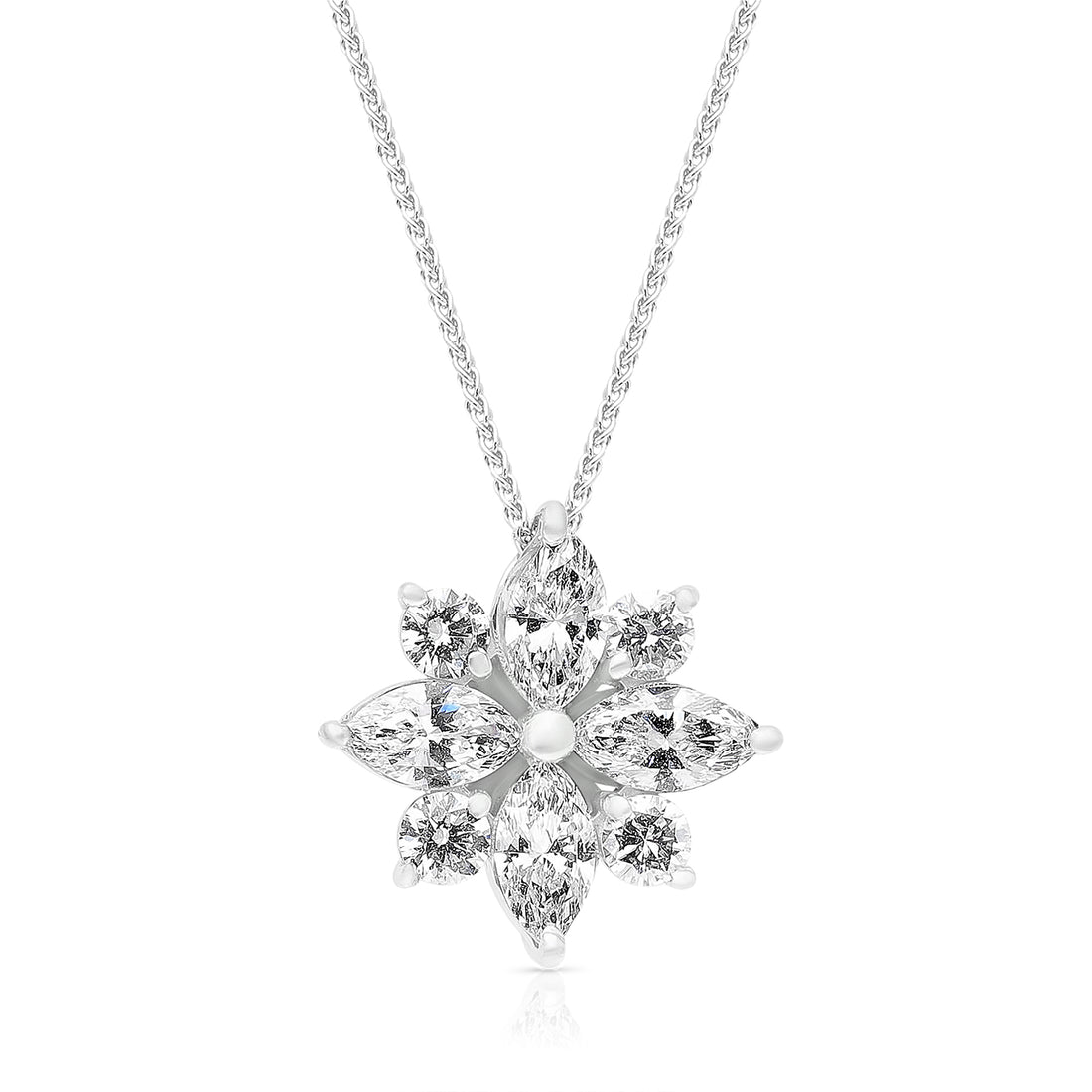 Flower Shaped Necklace - 1.7 Carat