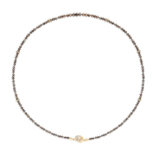 Dark Brown Diamond Beaded Necklace - 72.84 Carat