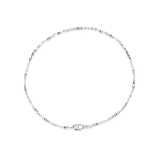 Grey Natural Diamonds Beaded Choker Necklace - 79 Carat
