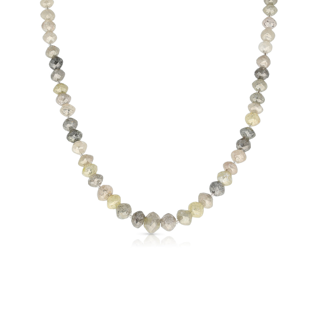 Grey Natural Diamonds Beaded Choker Necklace - 79 Carat