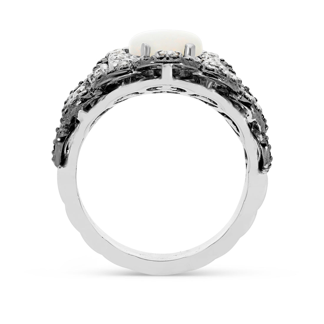 Black and White Diamond Antique Style Estate Ring