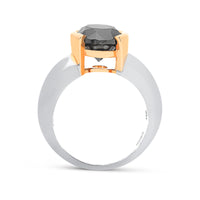Half Bezel Black Diamond Engagement Ring