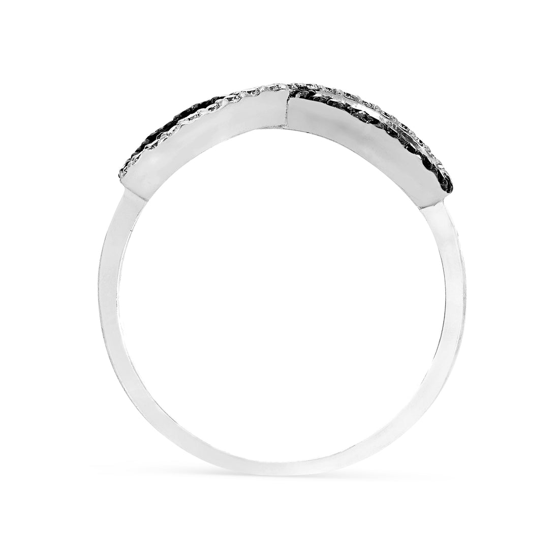 Black and White Diamond Infinity Ring