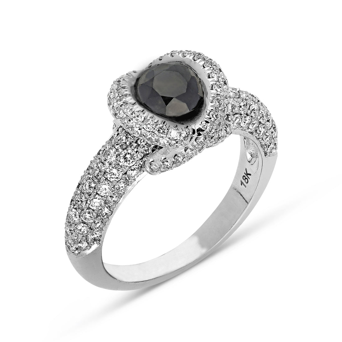 Black Diamond Engagement Ring - 1.65 Carat