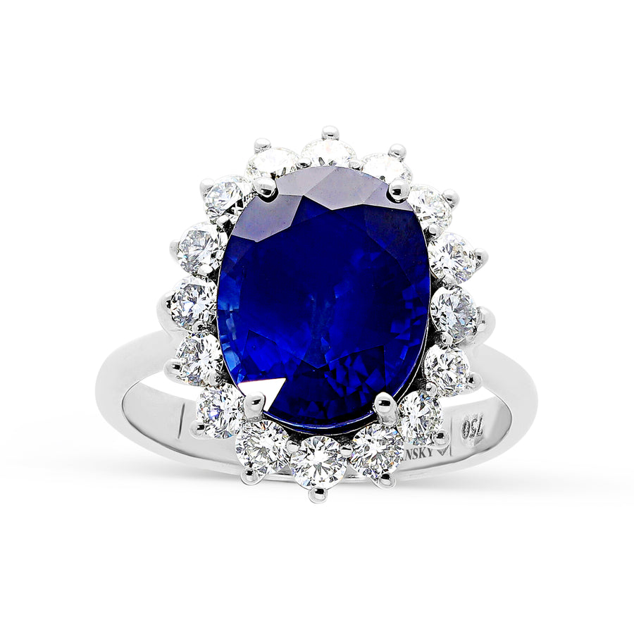 Diana Inspired Oval Sapphire Ring - 6.25 Carat