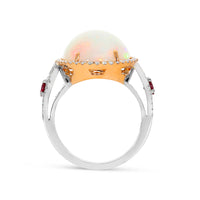 Cabochon Oval Cut Opal Birthstone Statement Ring