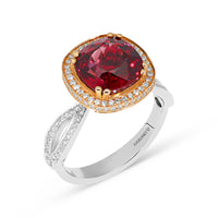 Cushion Cut Red Spinel Ring - 4.4 Carat