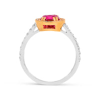 Oval Cut Pinkish Red Ruby Ring - 2.5 Carat