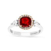 Red Spinel Three Stone Ring - 1.7 Carat