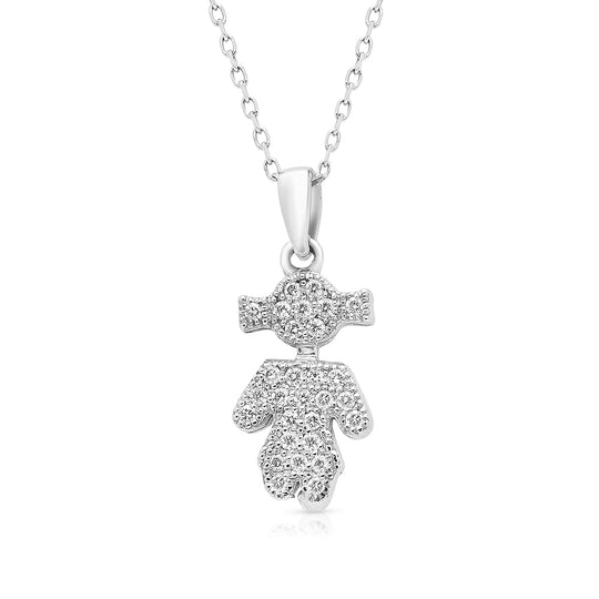 Embellished Girl Pendant - .15 Carat