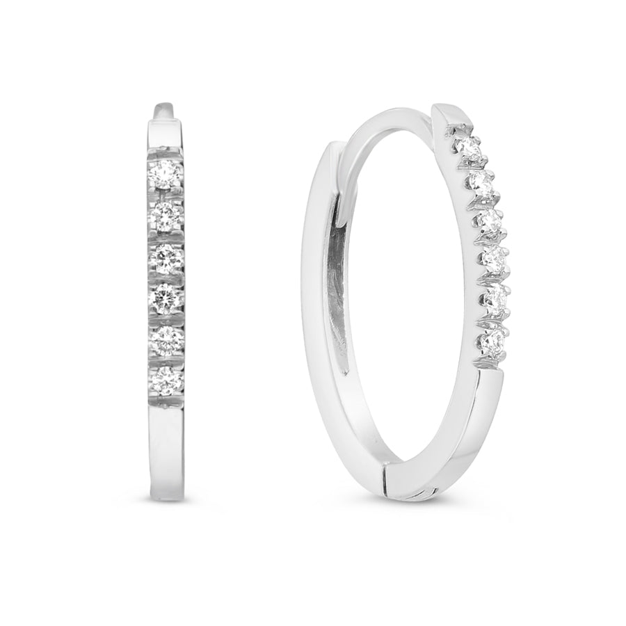 Small Diamond Huggie Hoop Earrings