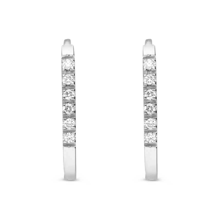 Small Diamond Huggie Hoop Earrings