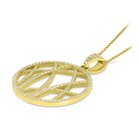 Drop Bamboo Forest Circle Pendant - 1.2 Carat