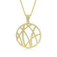 Drop Bamboo Forest Circle Pendant - 1.2 Carat