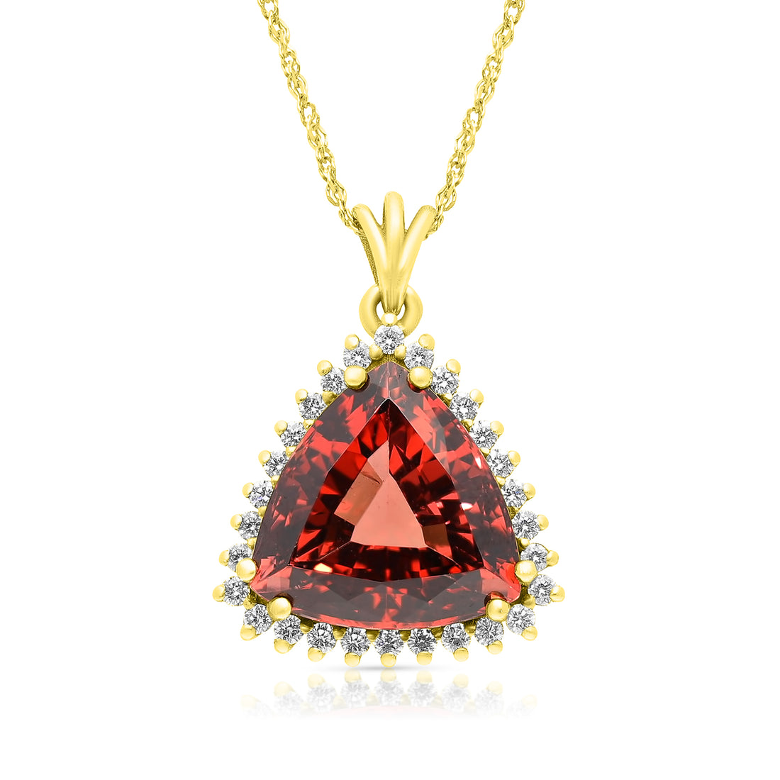 Triangular Tourmaline Gemstone Pendant - 9 Carat