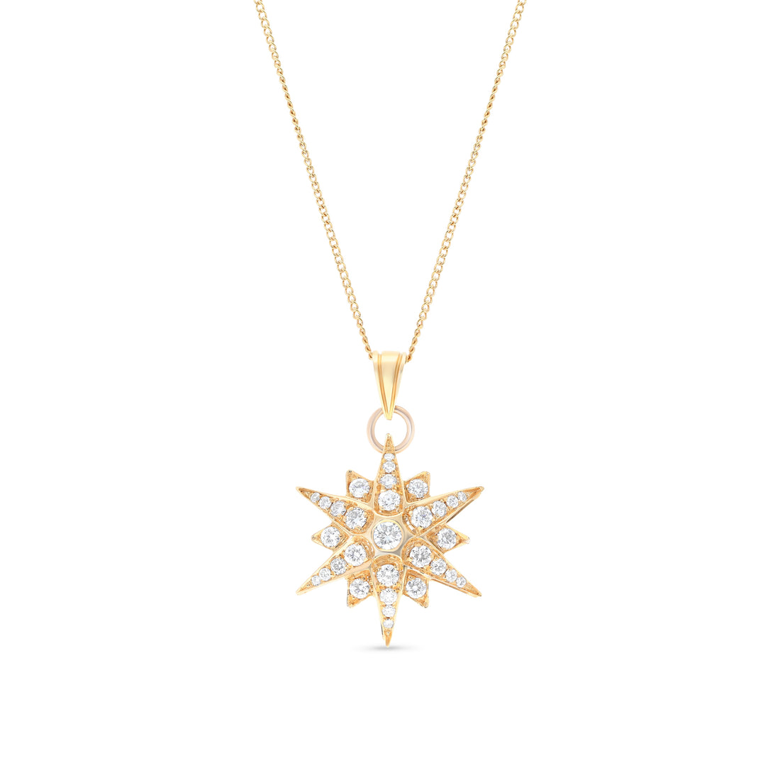 Diamond North Star Pendant Necklace - 1.1 Carat