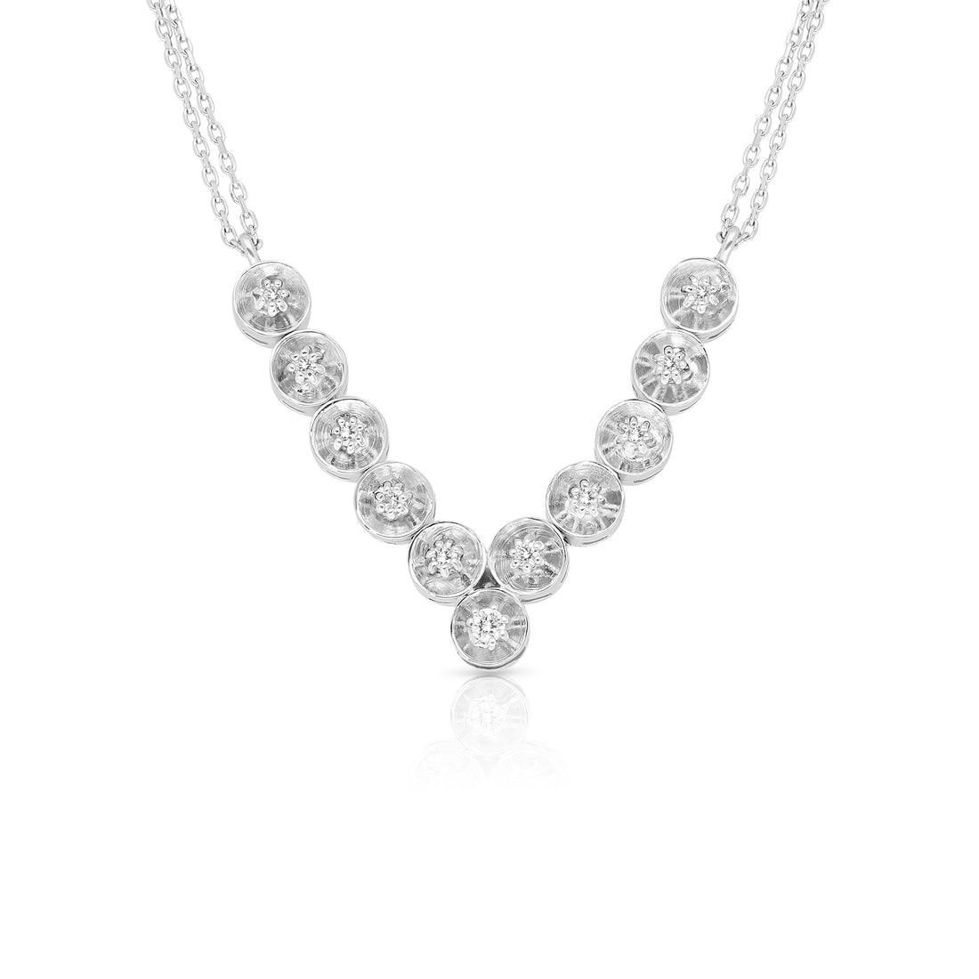 Diamond V Shape Necklace - .15 Carat