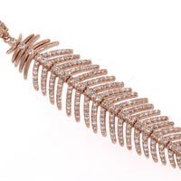 Rose Gold Diamond Feather Pendant - 1.3 Carat