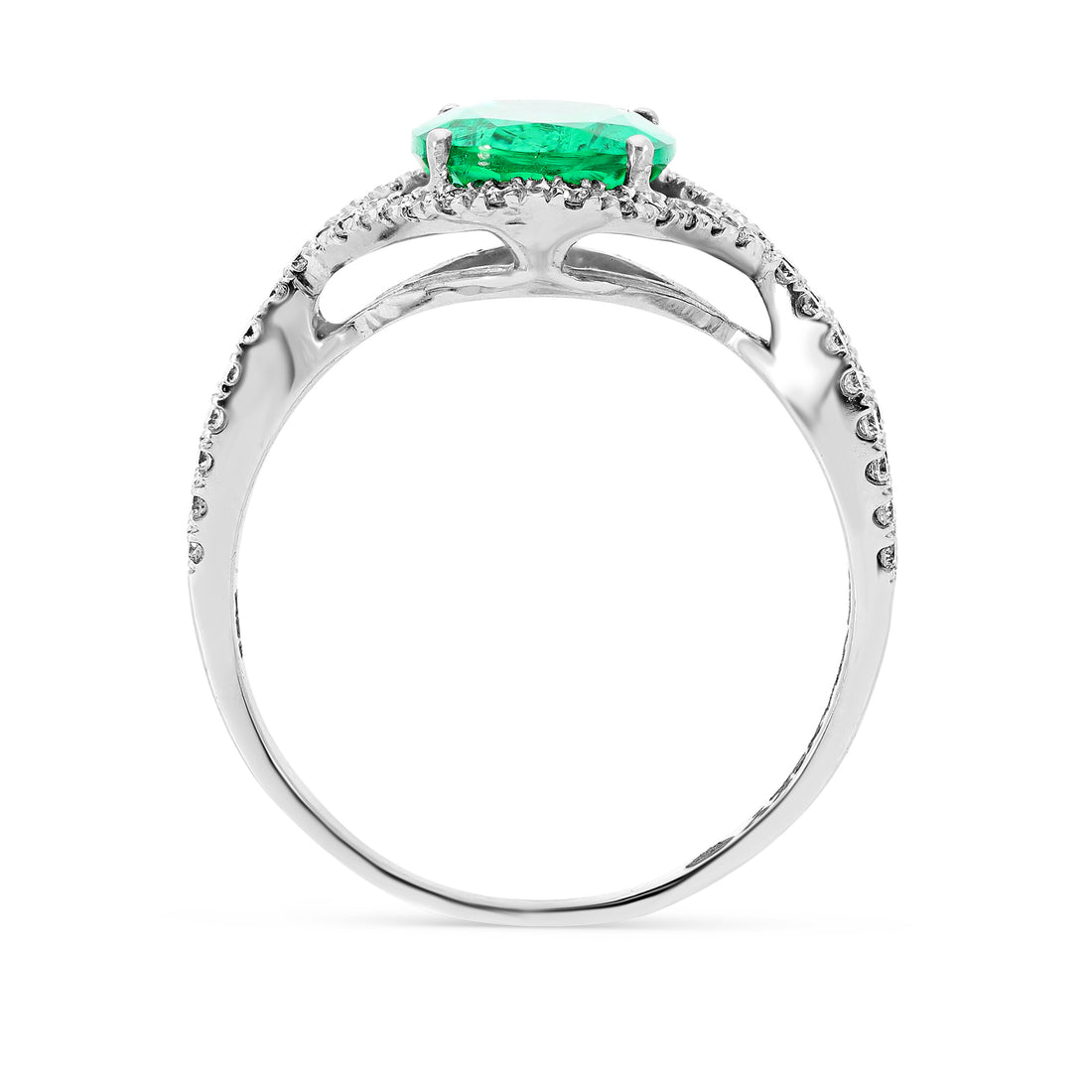 Natural Green Emerald Infinity Birthstone Ring