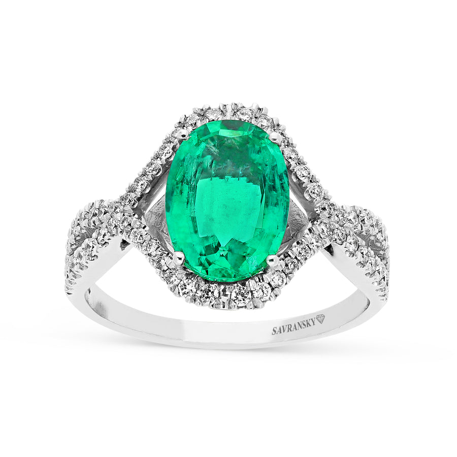 Natural Green Emerald Infinity Birthstone Ring