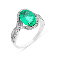 Natural Green Emerald Infinity Birthstone Ring