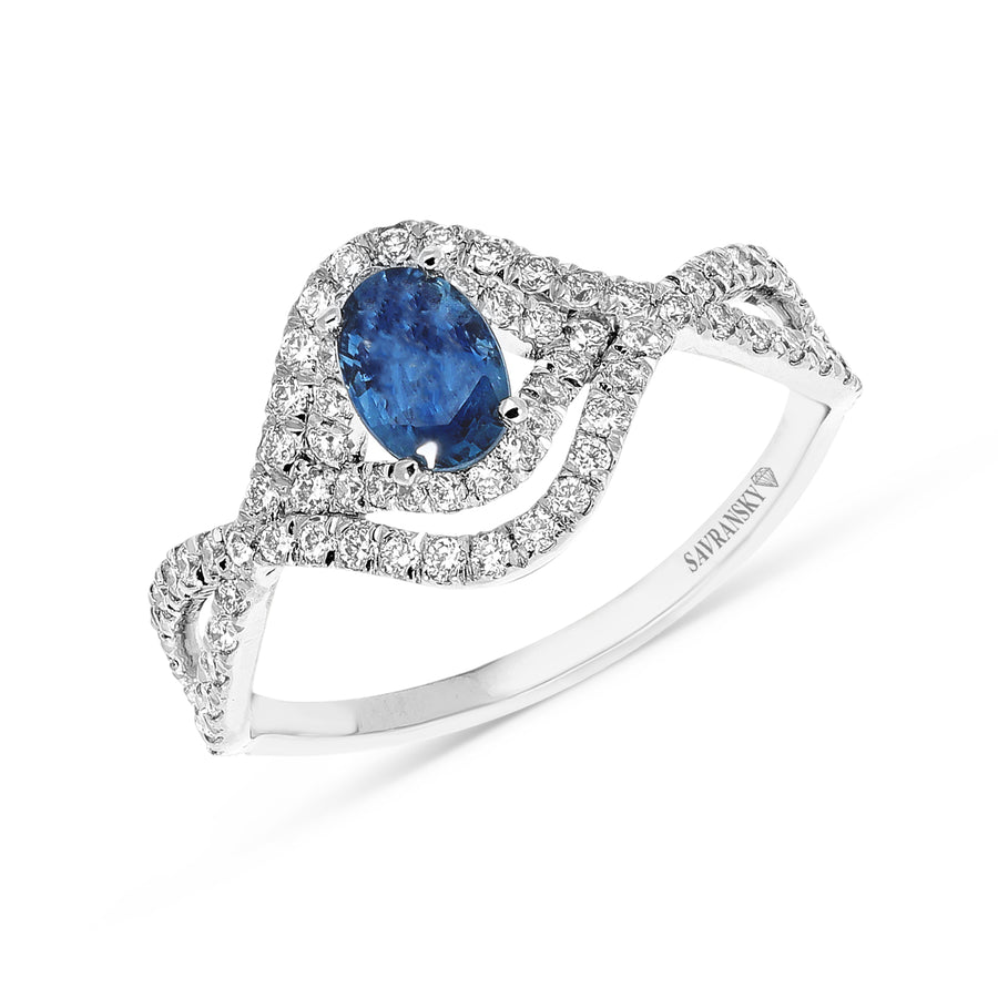 Infinity Blue Sapphire Birthstone Ring