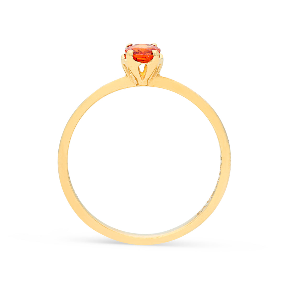 Natural Oval Cut Orange Sapphire Ring