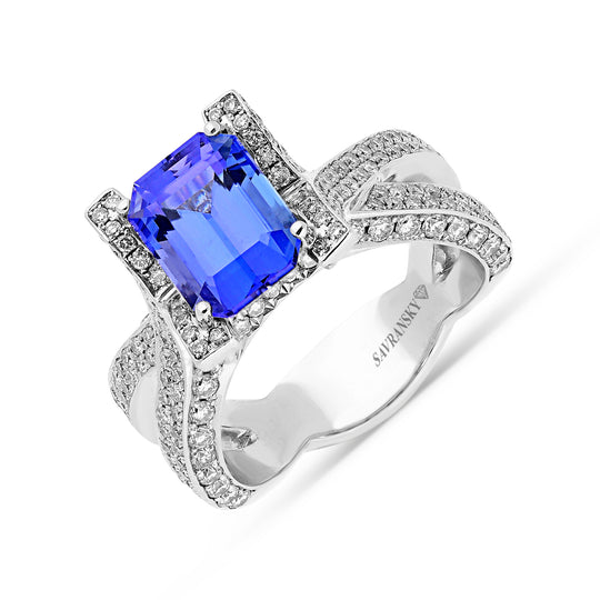 Emerald Cut Tanzanite Ring - 5.74 Carat