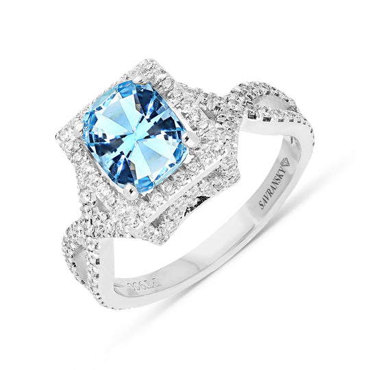 Cushion Cut Aquamarine Ring - 3 Carat