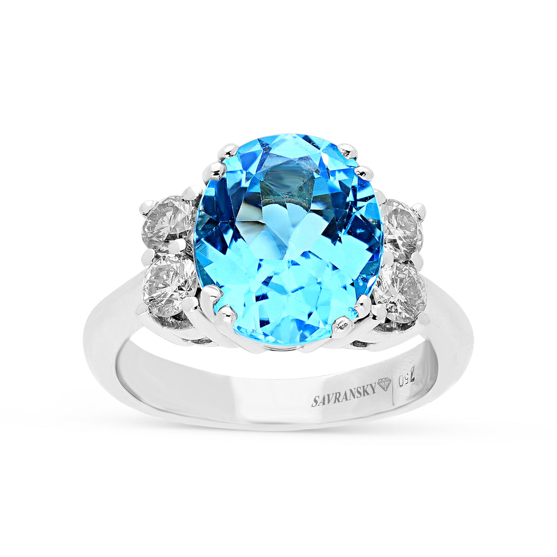 Oval Cut Blue Topaz Engagement Ring - 5.65 Carat