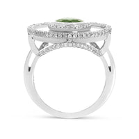 Pearl Tourmaline Halo Cocktail Ring