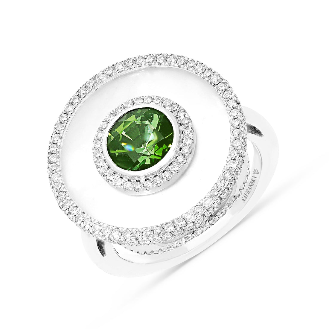 Pearl Tourmaline Halo Cocktail Ring