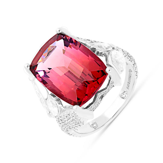Maroon Tourmaline Cocktail Ring - 12 Carat