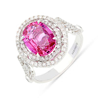Oval Cut Pink Sapphire Ring - 4.59 Carat