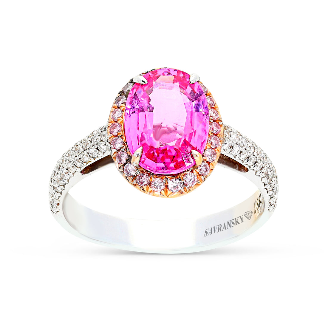 Feminine Pink Sapphire Ring - 3.31 Carat