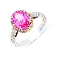 Feminine Pink Sapphire Ring - 3.31 Carat