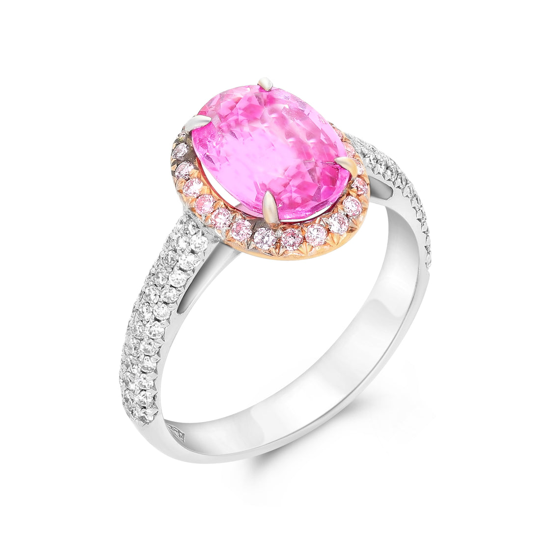 Feminine Pink Sapphire Ring - 3.31 Carat