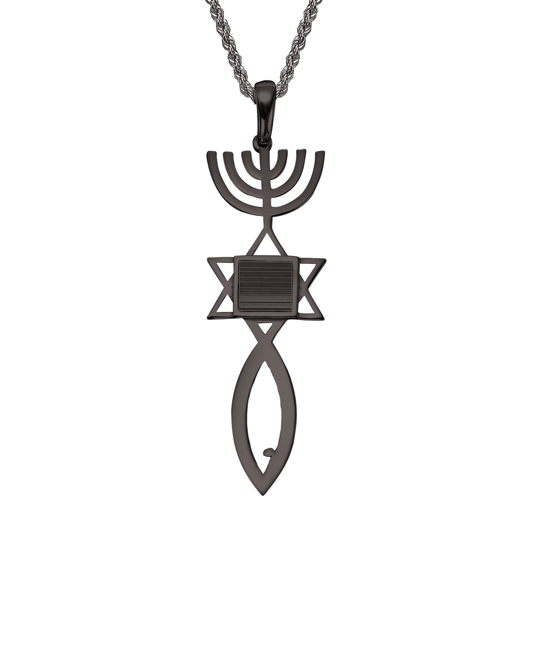 Messianic Seal of Jerusalem Pendant Necklace - 14K Gold