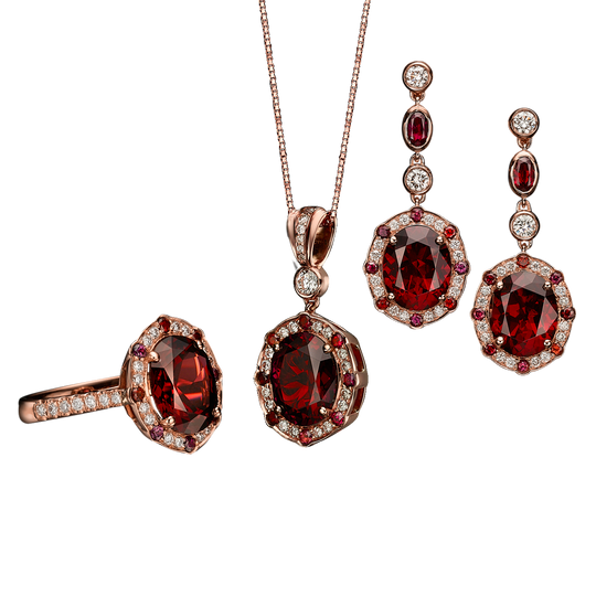 Maroon zircon set