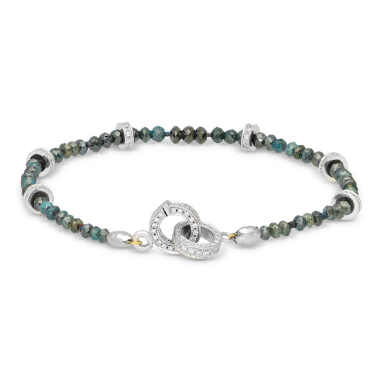 Green Diamond Beaded Bracelet - 13.85 Carat